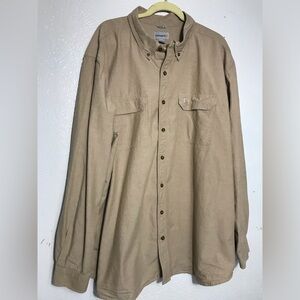 Carhartt Cotton Tan Button Down Shirt 3XL